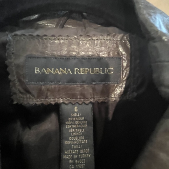 Banana Republic Taupe Leather Jacket - Size 6 - Picture 5 of 5